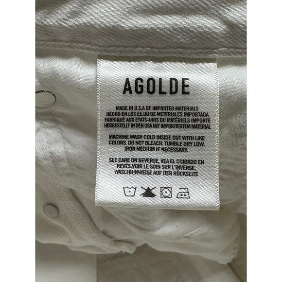 Agolde Jeans Womens 25 White Out 90s Fit Button Fly Destroyed 100% Cotton Summer - Picture 7 of 11